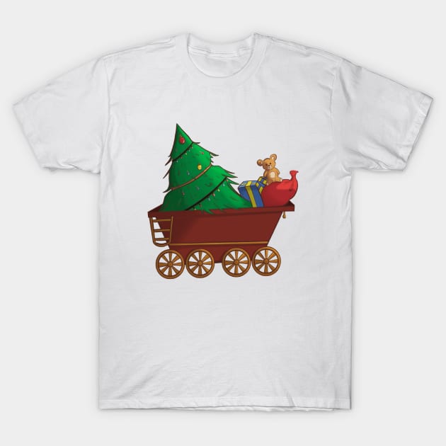 Christmas Tree Wagon T-Shirt by Pafart